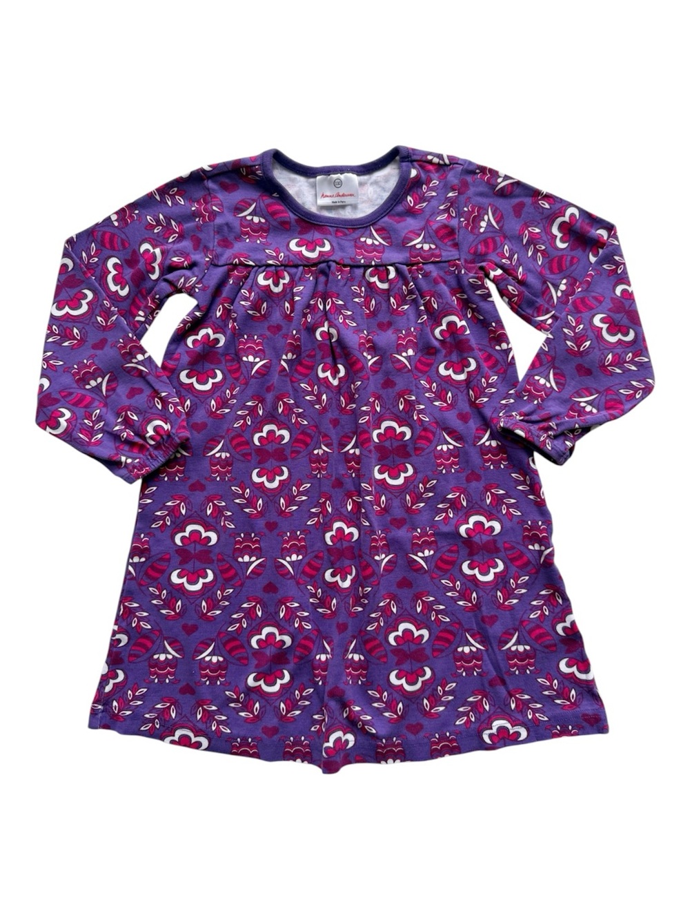 Hanna Andersson Purple Floral Day Dress Size 5